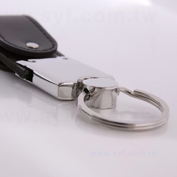 皮製隨身碟-鑰匙圈禮贈品USB-金屬皮環革材質隨身碟-採購訂製印刷推薦禮品